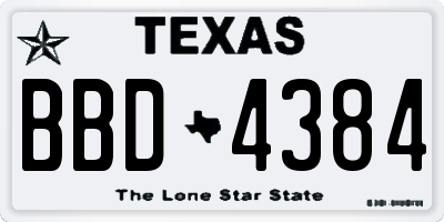 TX license plate BBD4384