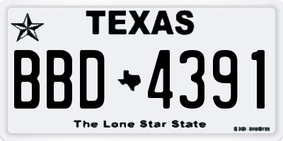 TX license plate BBD4391