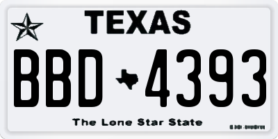 TX license plate BBD4393