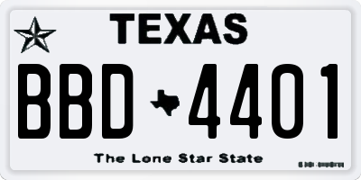 TX license plate BBD4401