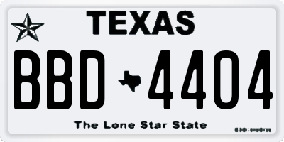 TX license plate BBD4404