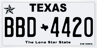 TX license plate BBD4420