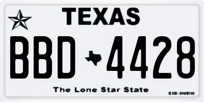 TX license plate BBD4428