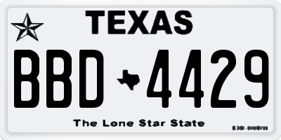 TX license plate BBD4429