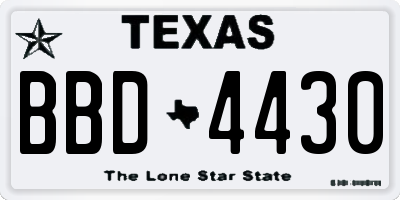 TX license plate BBD4430