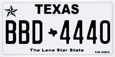 TX license plate BBD4440