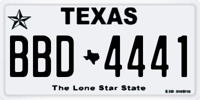 TX license plate BBD4441