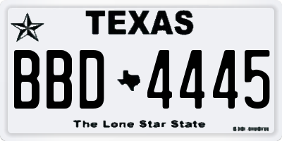 TX license plate BBD4445