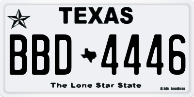 TX license plate BBD4446