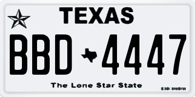 TX license plate BBD4447