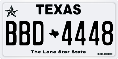 TX license plate BBD4448