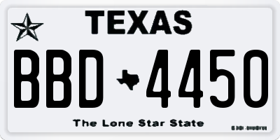 TX license plate BBD4450