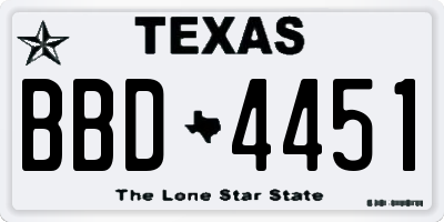 TX license plate BBD4451