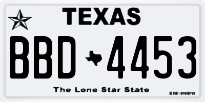 TX license plate BBD4453