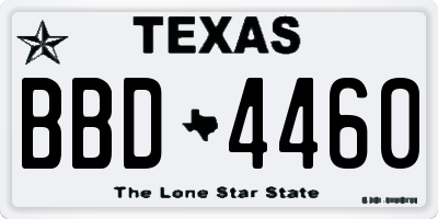 TX license plate BBD4460