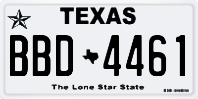 TX license plate BBD4461