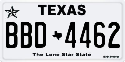 TX license plate BBD4462
