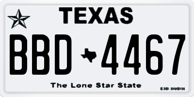 TX license plate BBD4467