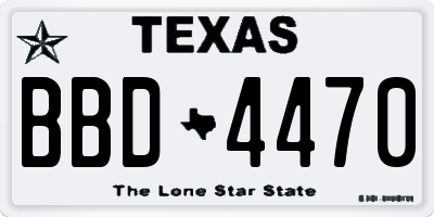 TX license plate BBD4470