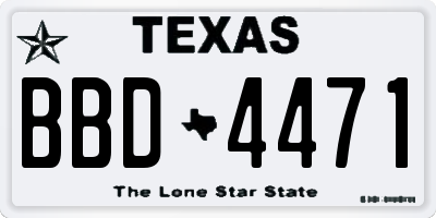 TX license plate BBD4471