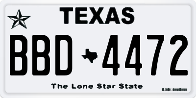 TX license plate BBD4472
