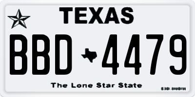TX license plate BBD4479