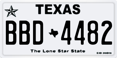 TX license plate BBD4482