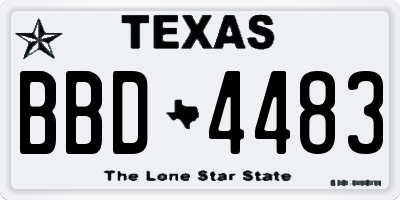 TX license plate BBD4483