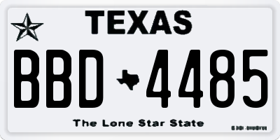 TX license plate BBD4485
