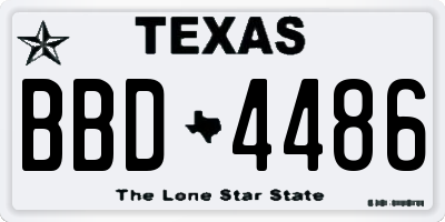 TX license plate BBD4486
