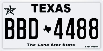 TX license plate BBD4488