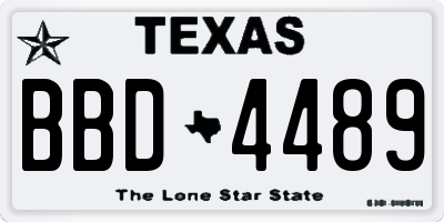 TX license plate BBD4489