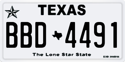 TX license plate BBD4491
