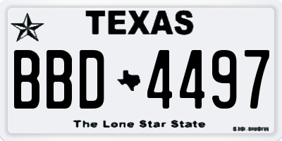 TX license plate BBD4497