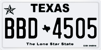 TX license plate BBD4505