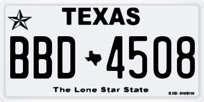 TX license plate BBD4508
