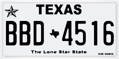 TX license plate BBD4516