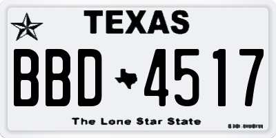 TX license plate BBD4517