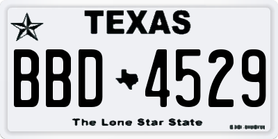 TX license plate BBD4529