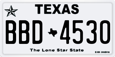 TX license plate BBD4530