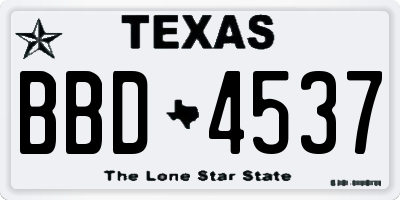 TX license plate BBD4537
