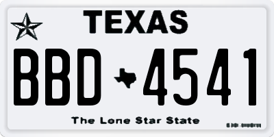 TX license plate BBD4541