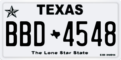 TX license plate BBD4548