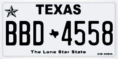 TX license plate BBD4558