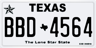 TX license plate BBD4564