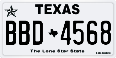 TX license plate BBD4568