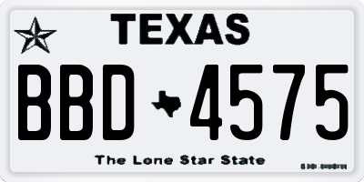 TX license plate BBD4575