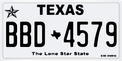 TX license plate BBD4579