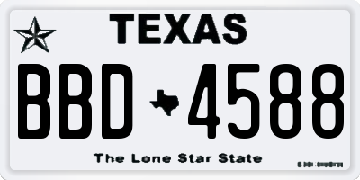 TX license plate BBD4588