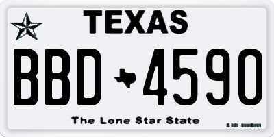 TX license plate BBD4590